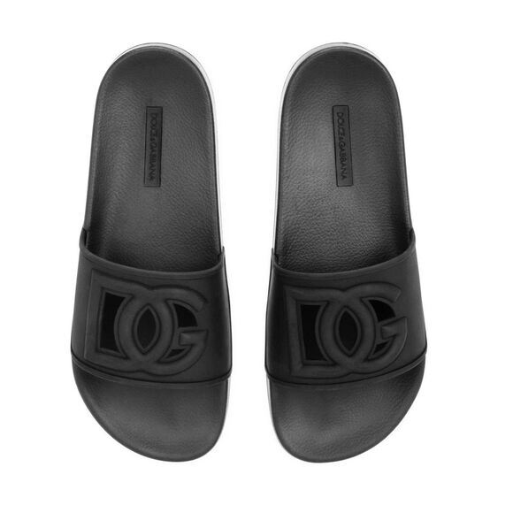 Dolce & Gabbana Rubber beachwear sliders with DG logo, New, Size 35 - Picture 3 of 15